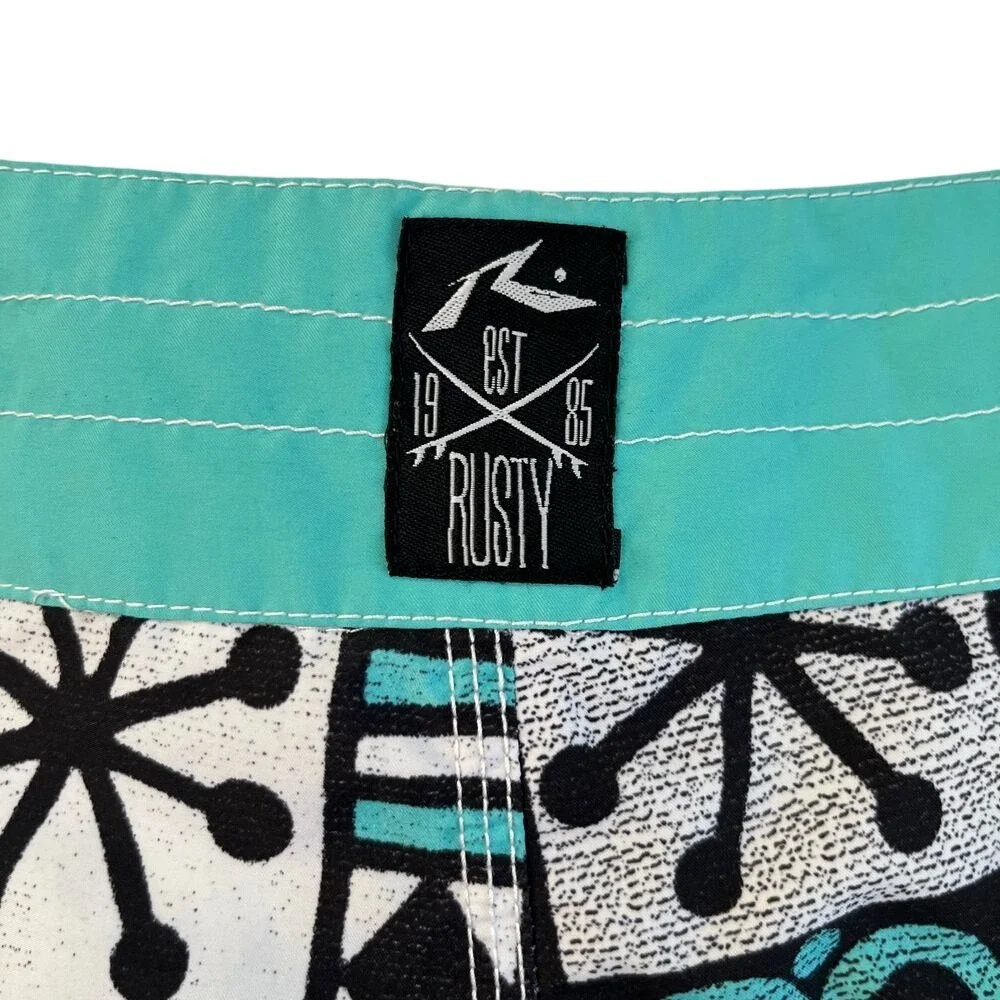 Rusty Mens Teal Recycled Material Board Shorts, Rusty‎ Mens Swimwear, Rusty 151